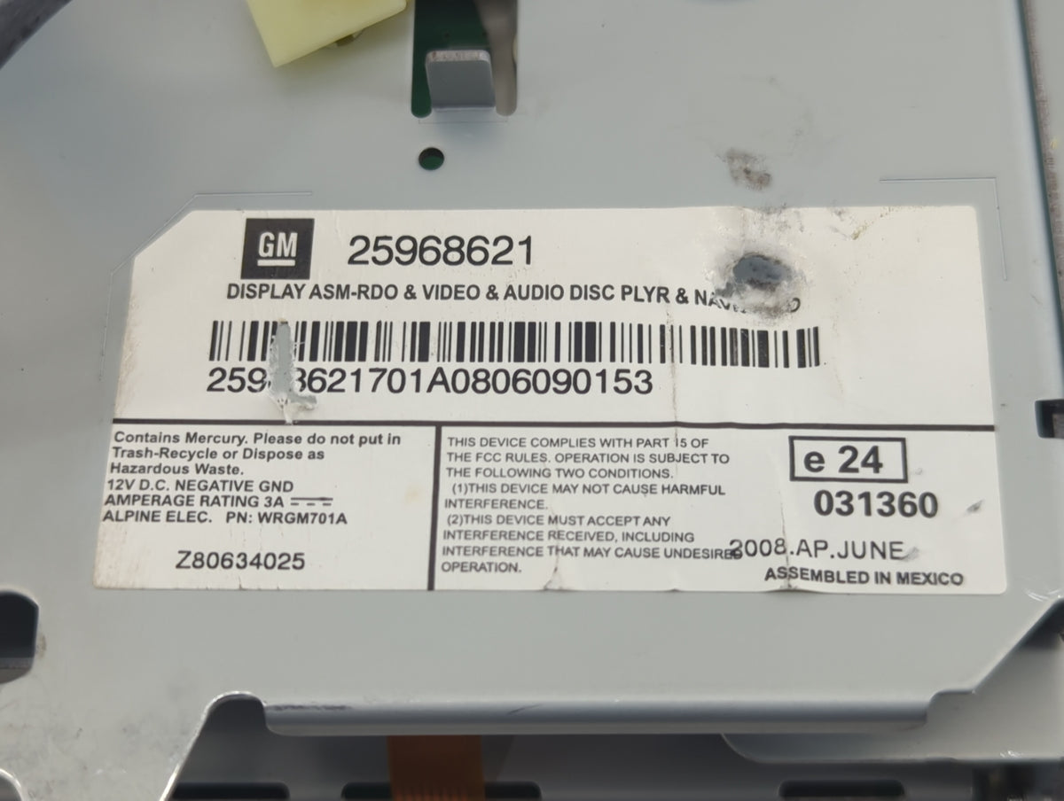 2008-2015 Cadillac Cts Information Radio Display Screen 1377139 - Oemusedautoparts1.com