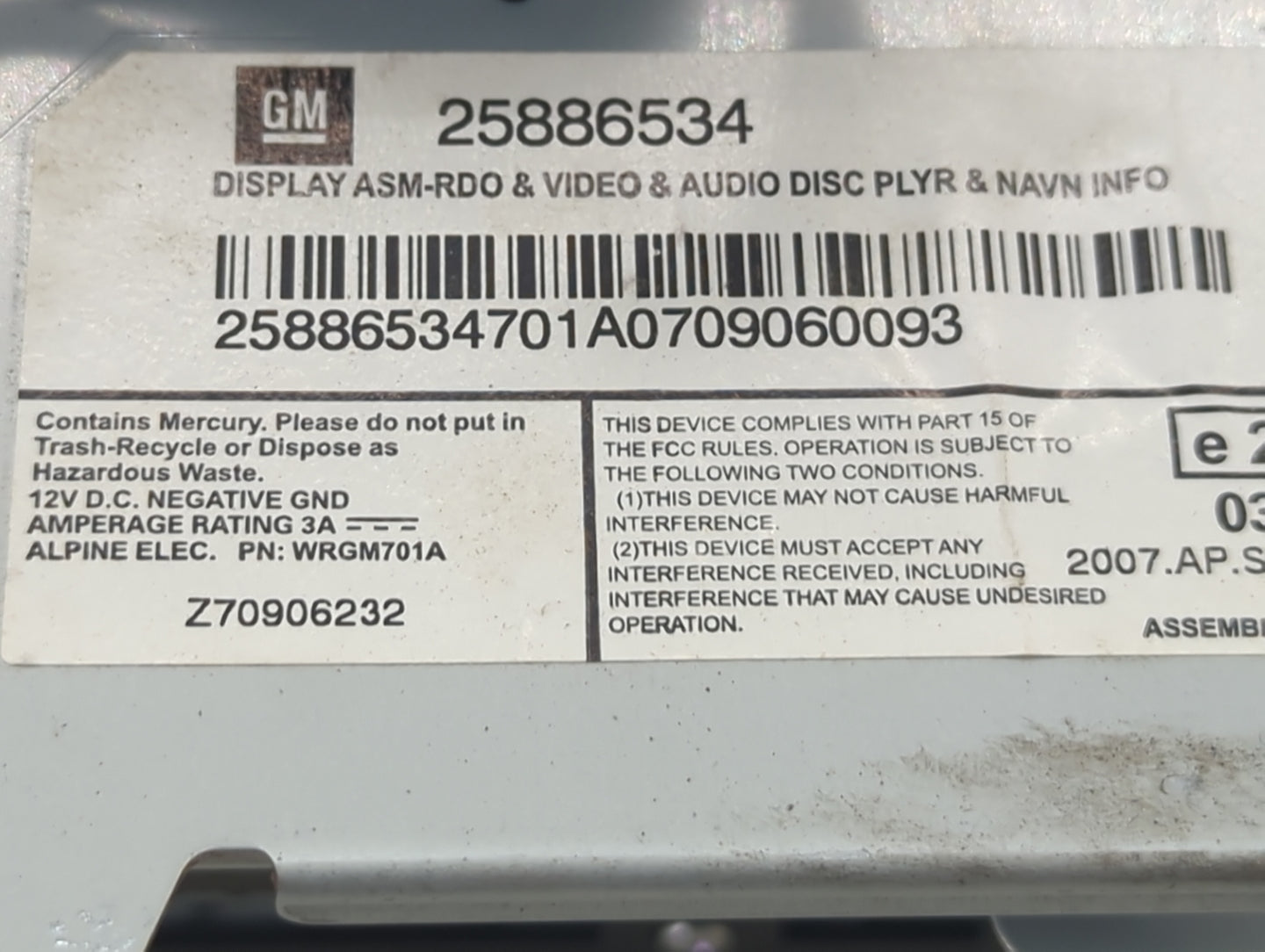 2008-2015 Cadillac Cts Information Display Screen - Oemusedautoparts1.com