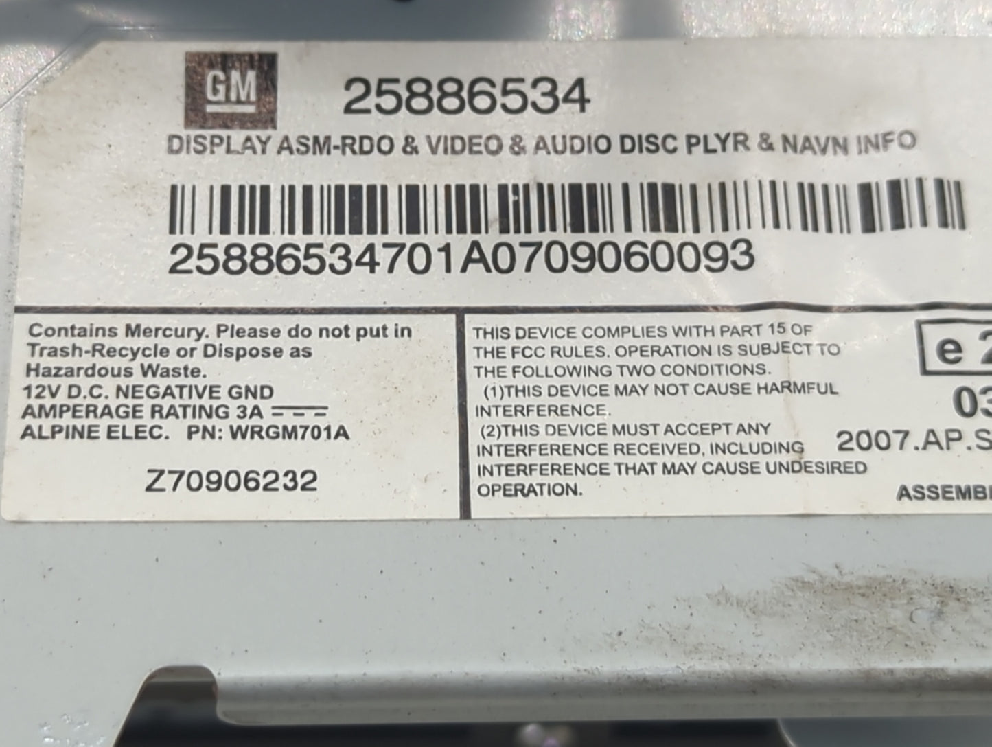 2008-2015 Cadillac Cts Information Display Screen - Oemusedautoparts1.com