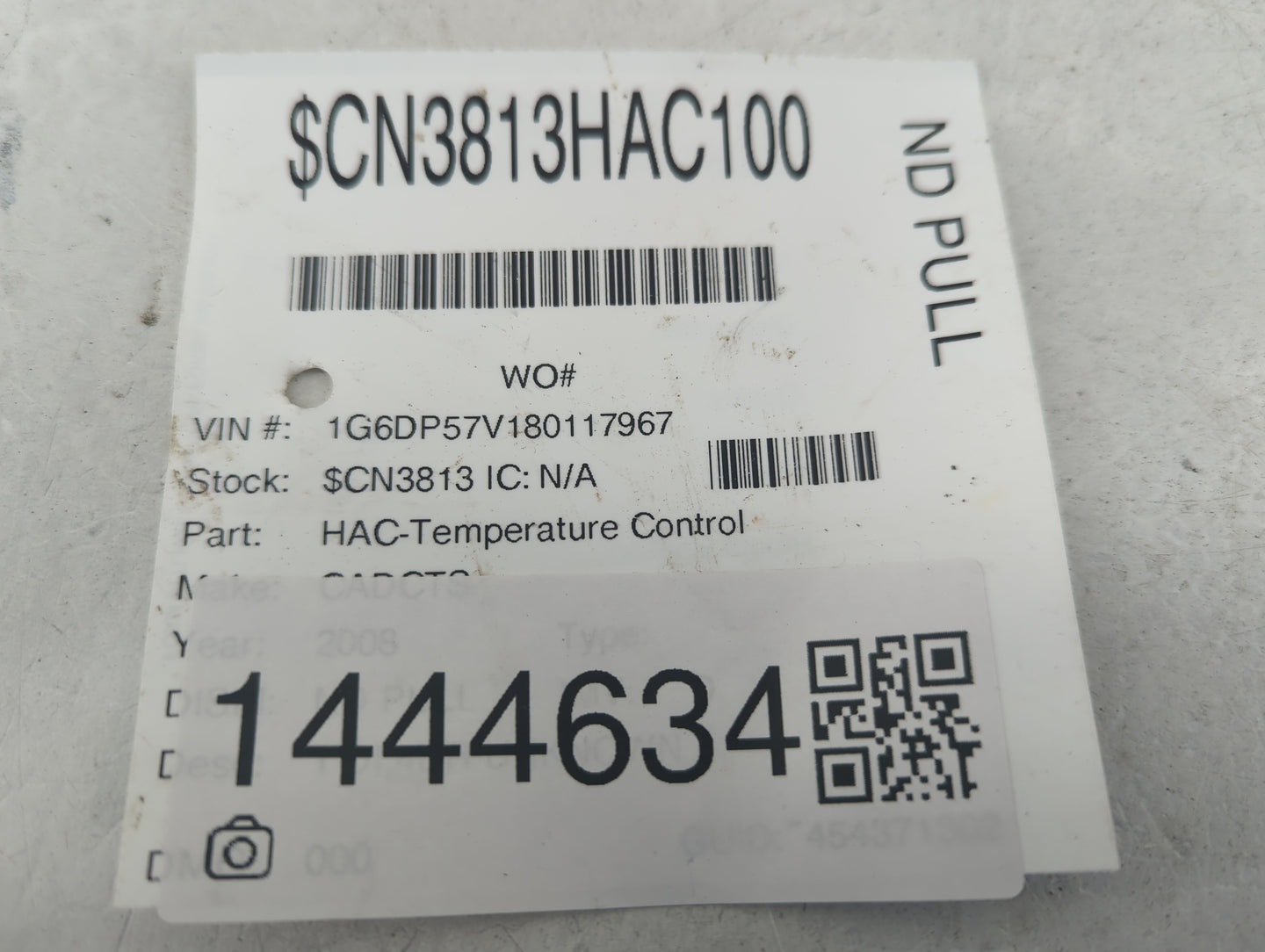 2008 Cadillac Cts Climate Control Module Temperature AC/Heater Replacement P/N:25837745 14798018 Fits OEM Used Auto Parts - 