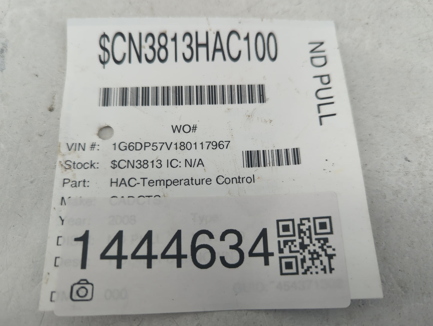2008 Cadillac Cts Climate Control Module Temperature AC/Heater Replacement P/N:25837745 14798018 Fits OEM Used Auto Parts - 