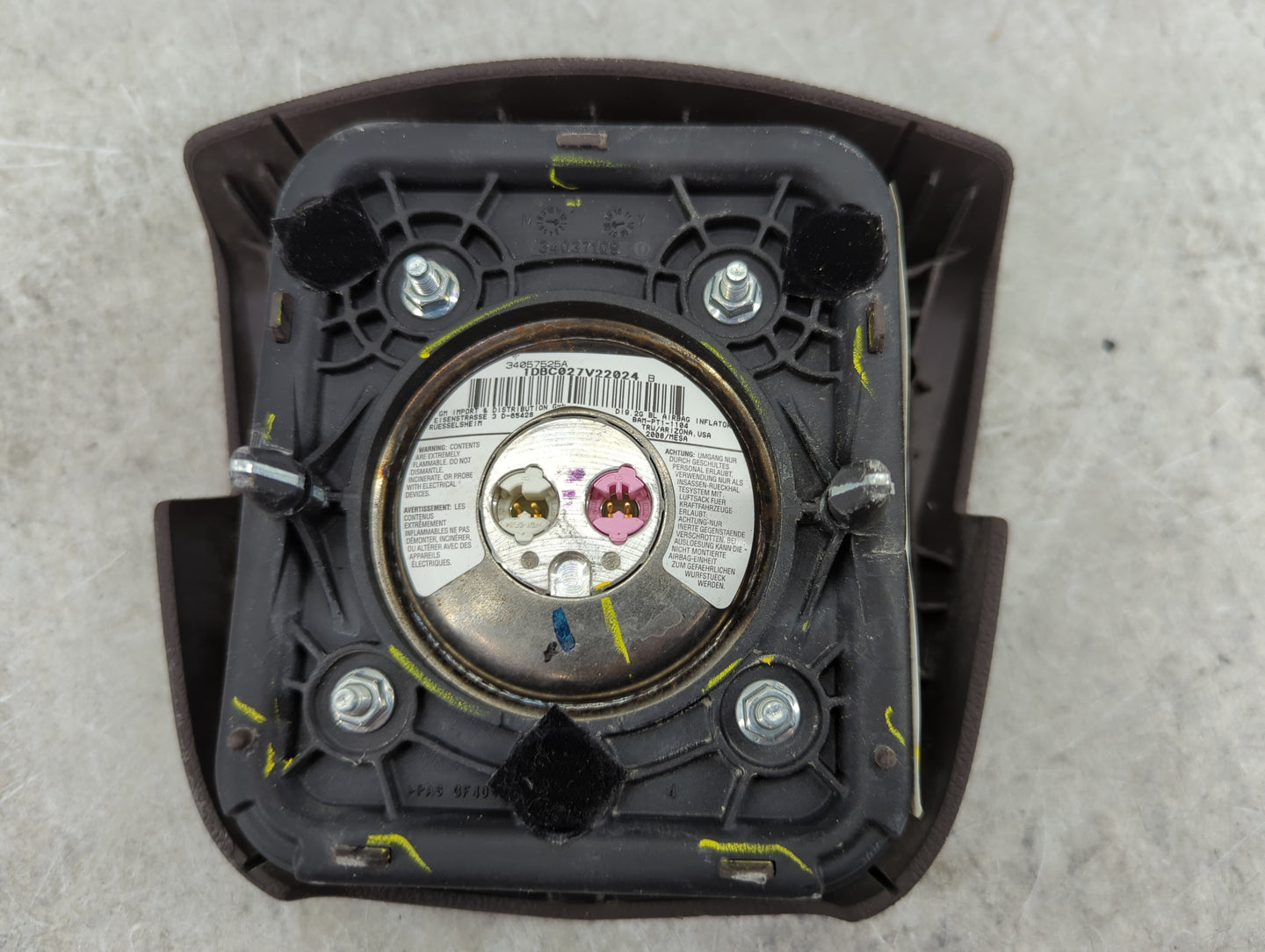 2008 Cadillac Cts Air Bag Driver Left Steering Wheel Mounted Dark Brown - Oemusedautoparts1.com