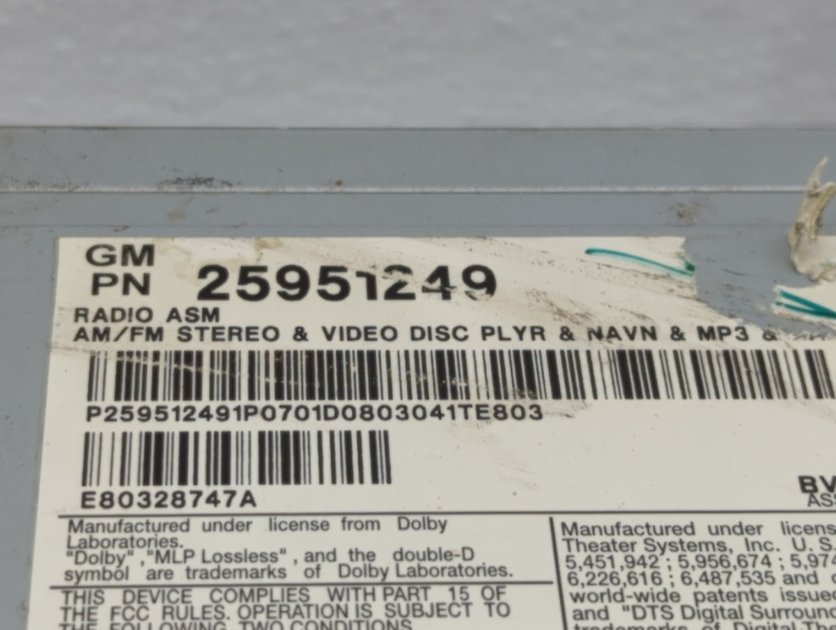 2008-2010 Cadillac Cts Am Fm Cd Player Radio Receiver 451658 - Oemusedautoparts1.com