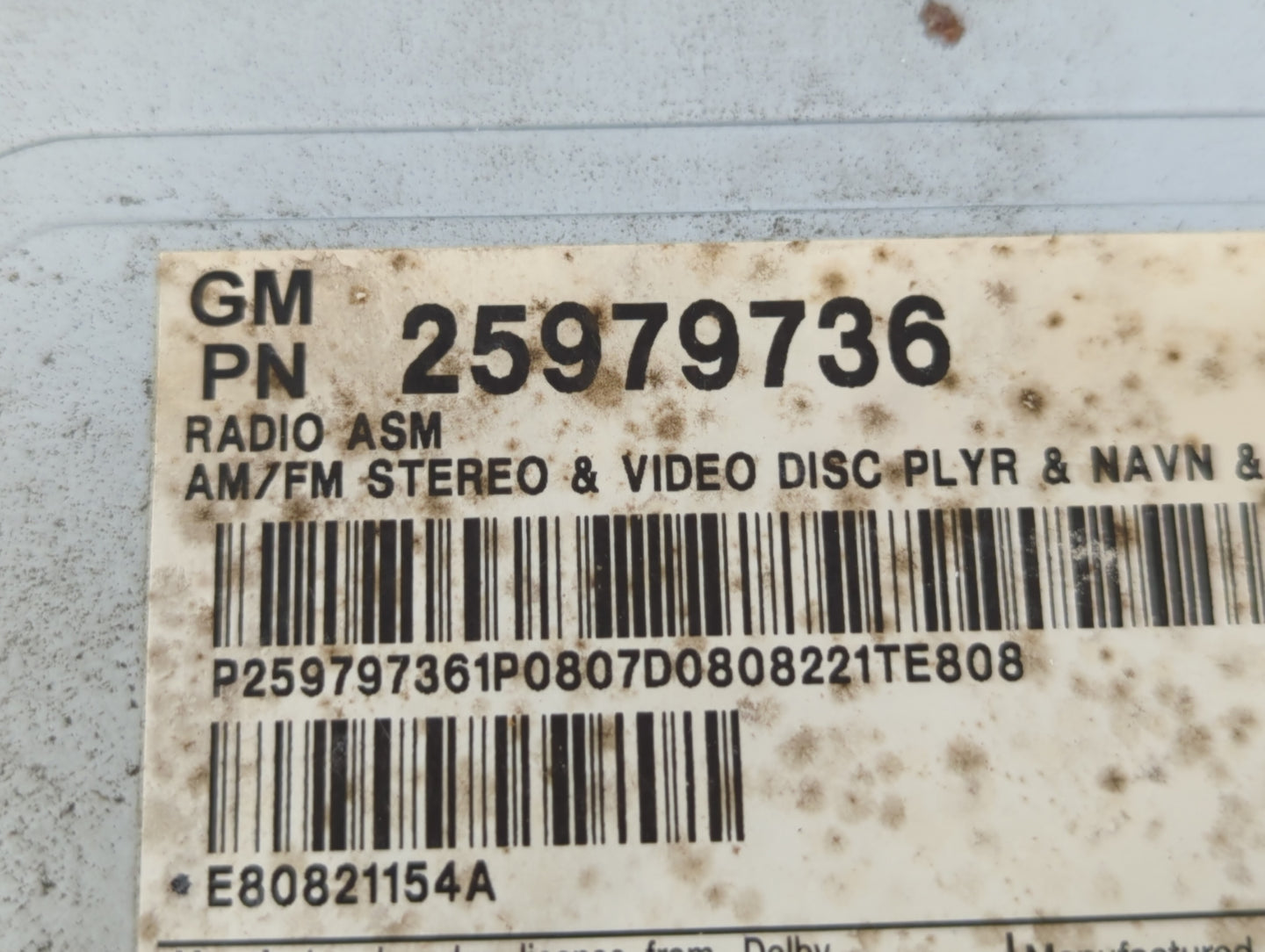 2008-2011 Cadillac Cts Radio AM FM Cd Player Receiver Replacement P/N:25979736 22758369, 22790325 Fits Fits 2008 2009 2010 2