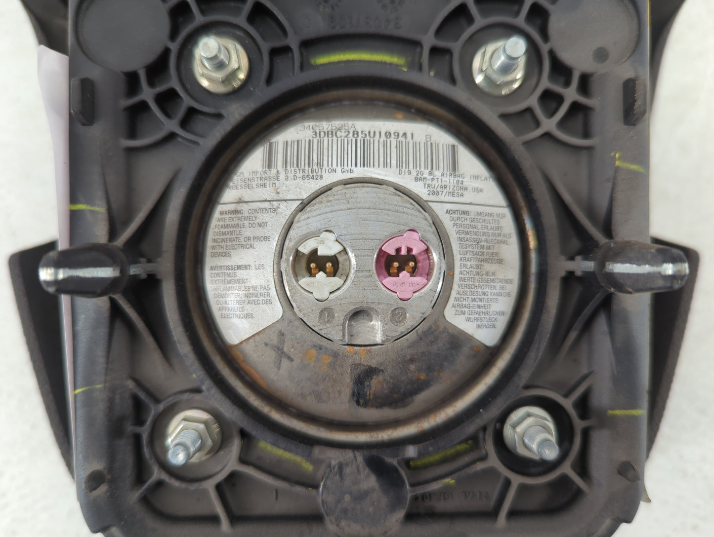 2008 Cadillac Cts Air Bag Driver Left Steering Wheel Mounted P/N:BAM-PT1-1104 34057525A Fits OEM Used Auto Parts - Oemusedau