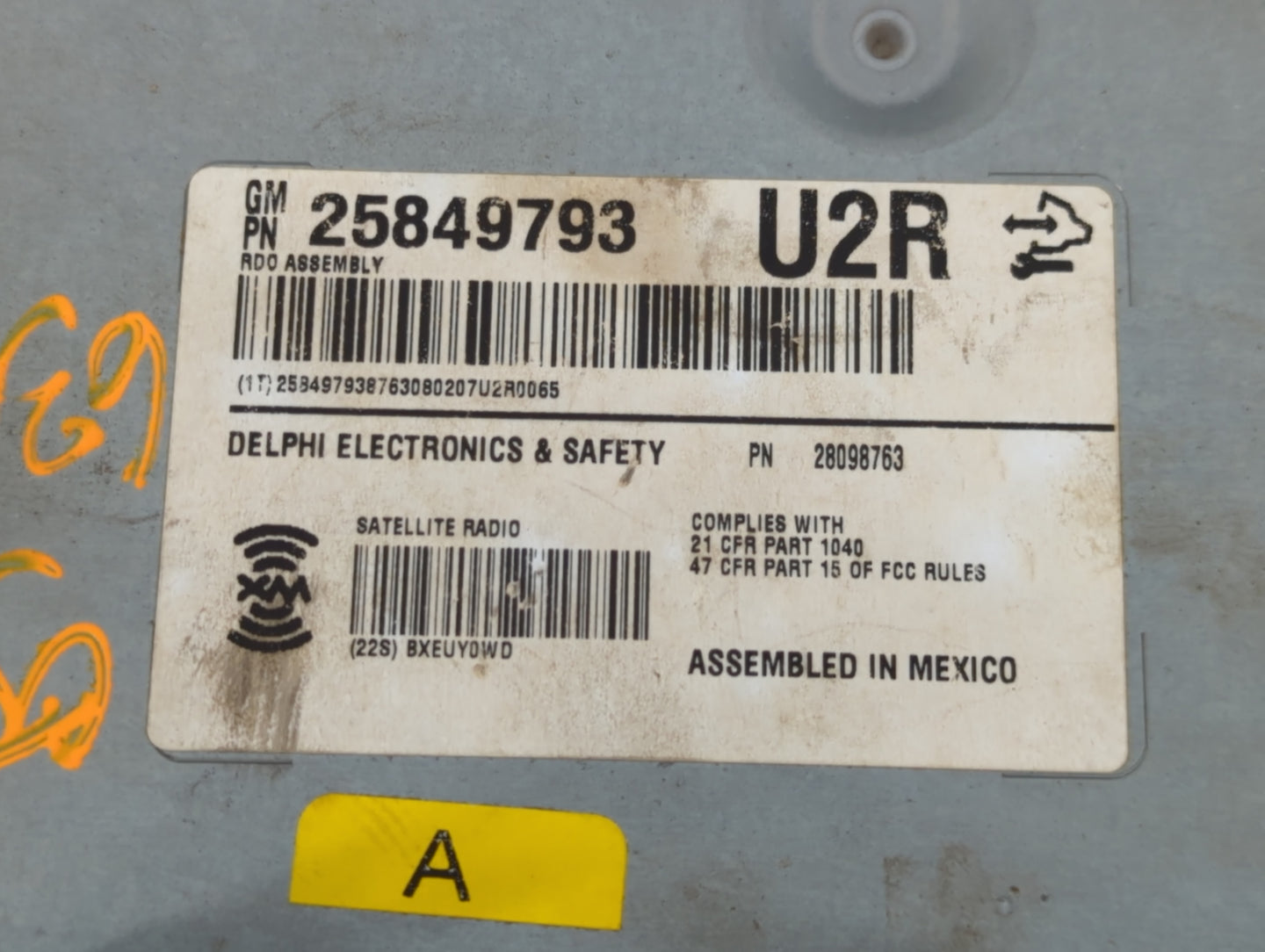 2008-2010 Cadillac Cts Radio AM FM Cd Player Receiver Replacement P/N:25849793 Fits Fits 2008 2009 2010 OEM Used Auto Parts 