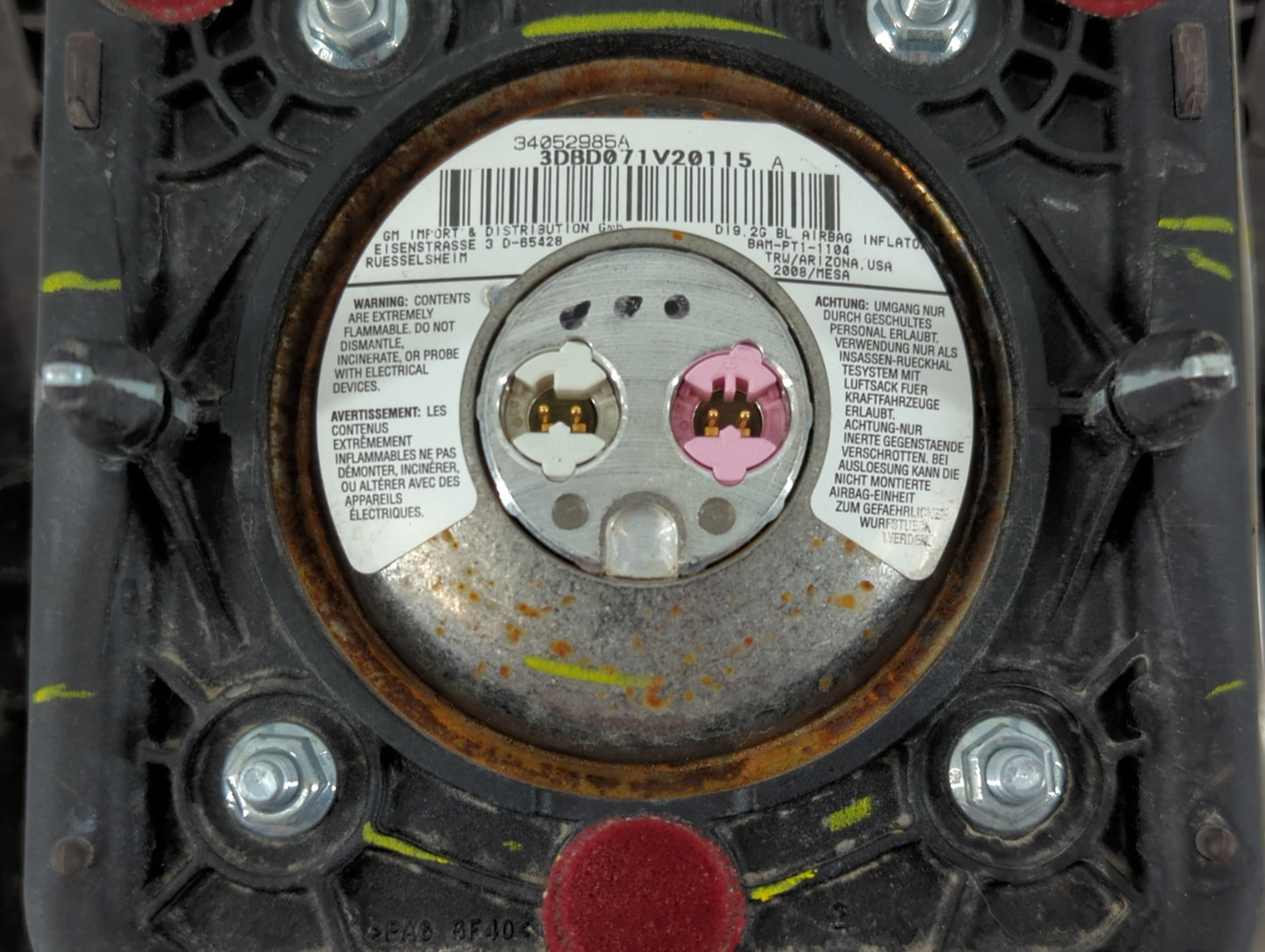 2008 Cadillac Cts Air Bag Driver Left Steering Wheel Mounted P/N:34052985A Fits OEM Used Auto Parts - Oemusedautoparts1.com