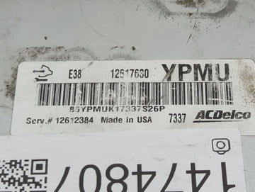 2008 Cadillac Escalade PCM Engine Control Computer ECU ECM PCU OEM P/N:12617630 12612384, 85YPMUK17337S26P Fits Fits 2009 2011 OEM Used Auto Parts
