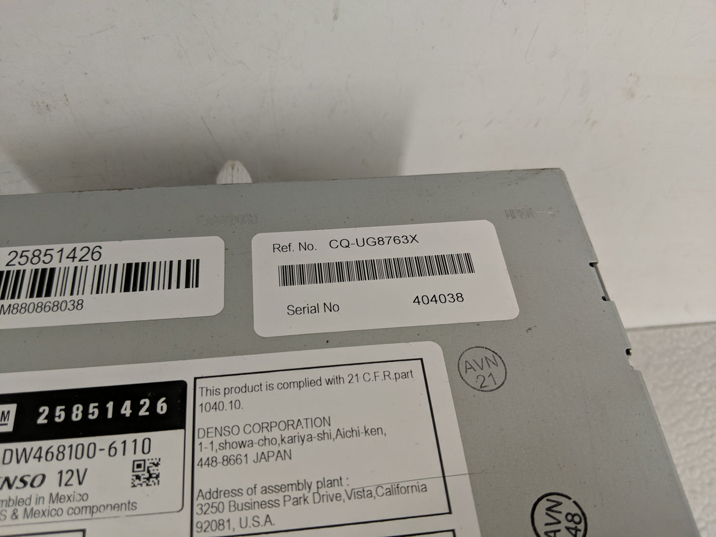 2007-2009 Cadillac Srx Radio AM FM Cd Player Receiver Replacement P/N:25851426 Fits Fits 2007 2008 2009 OEM Used Auto Parts 