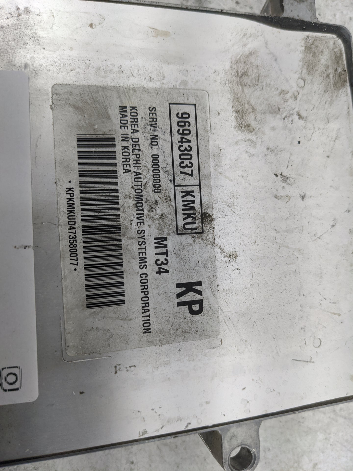 2008 Chevrolet Aveo PCM Engine Control Computer ECU ECM PCU OEM P/N:96943037 KMKU, MT34 Fits Fits 2007 OEM Used Auto Parts -