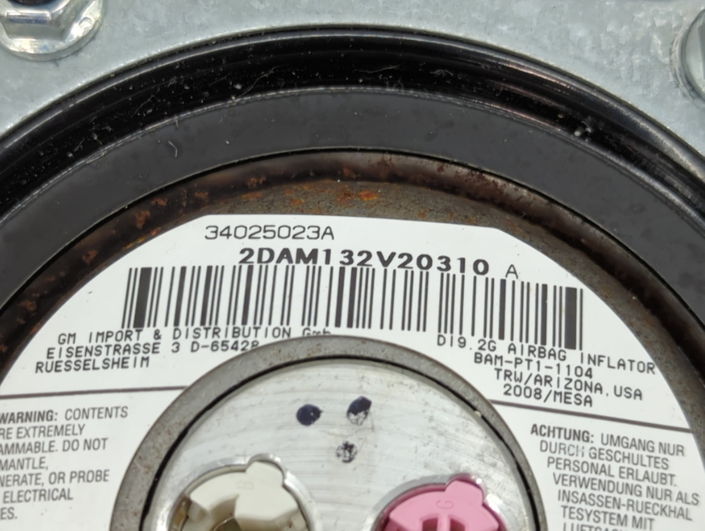 2007-2009 Chevrolet Equinox Air Bag Driver Left Steering Wheel Mounted - Oemusedautoparts1.com