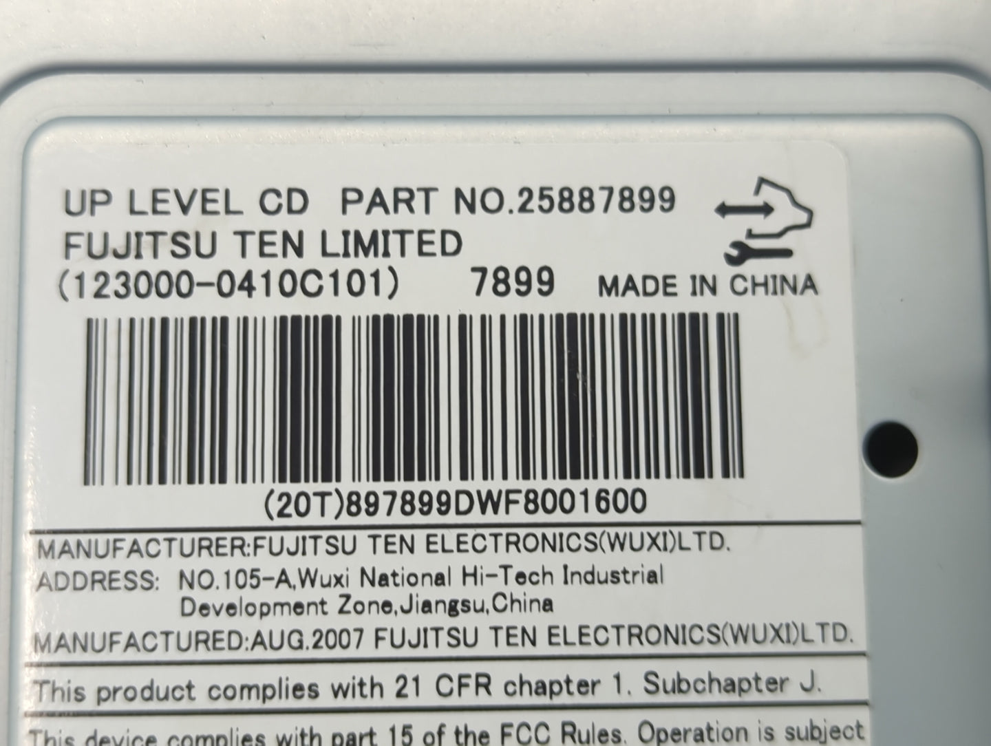 2008 Chevrolet Equinox Radio AM FM Cd Player Receiver Replacement P/N:25887899 Fits OEM Used Auto Parts - Oemusedautoparts1.