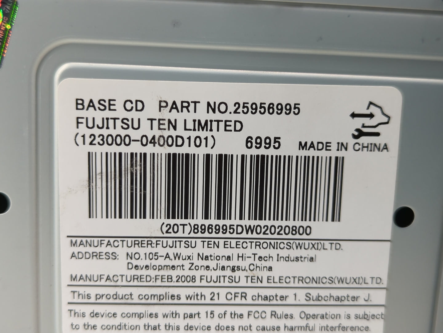 2008 Chevrolet Equinox Radio AM FM Cd Player Receiver Replacement P/N:25854783 25956995 Fits OEM Used Auto Parts - Oemusedau