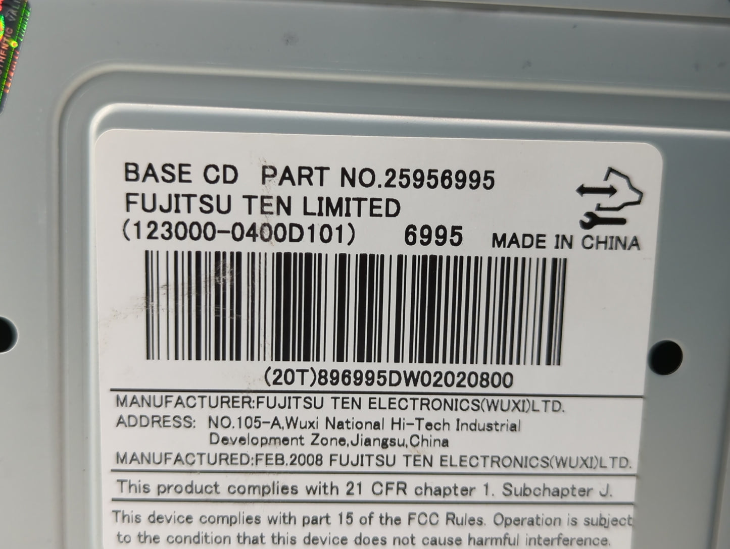 2008 Chevrolet Equinox Radio AM FM Cd Player Receiver Replacement P/N:25854783 25956995 Fits OEM Used Auto Parts - Oemusedau