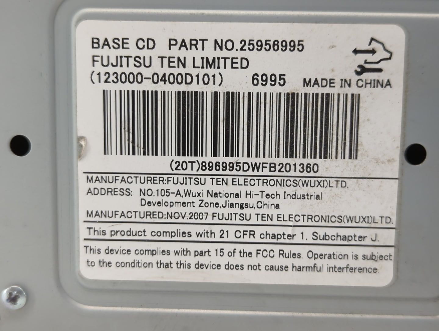 2008 Chevrolet Equinox Radio AM FM Cd Player Receiver Replacement P/N:25956995 25854783 Fits OEM Used Auto Parts - Oemusedau
