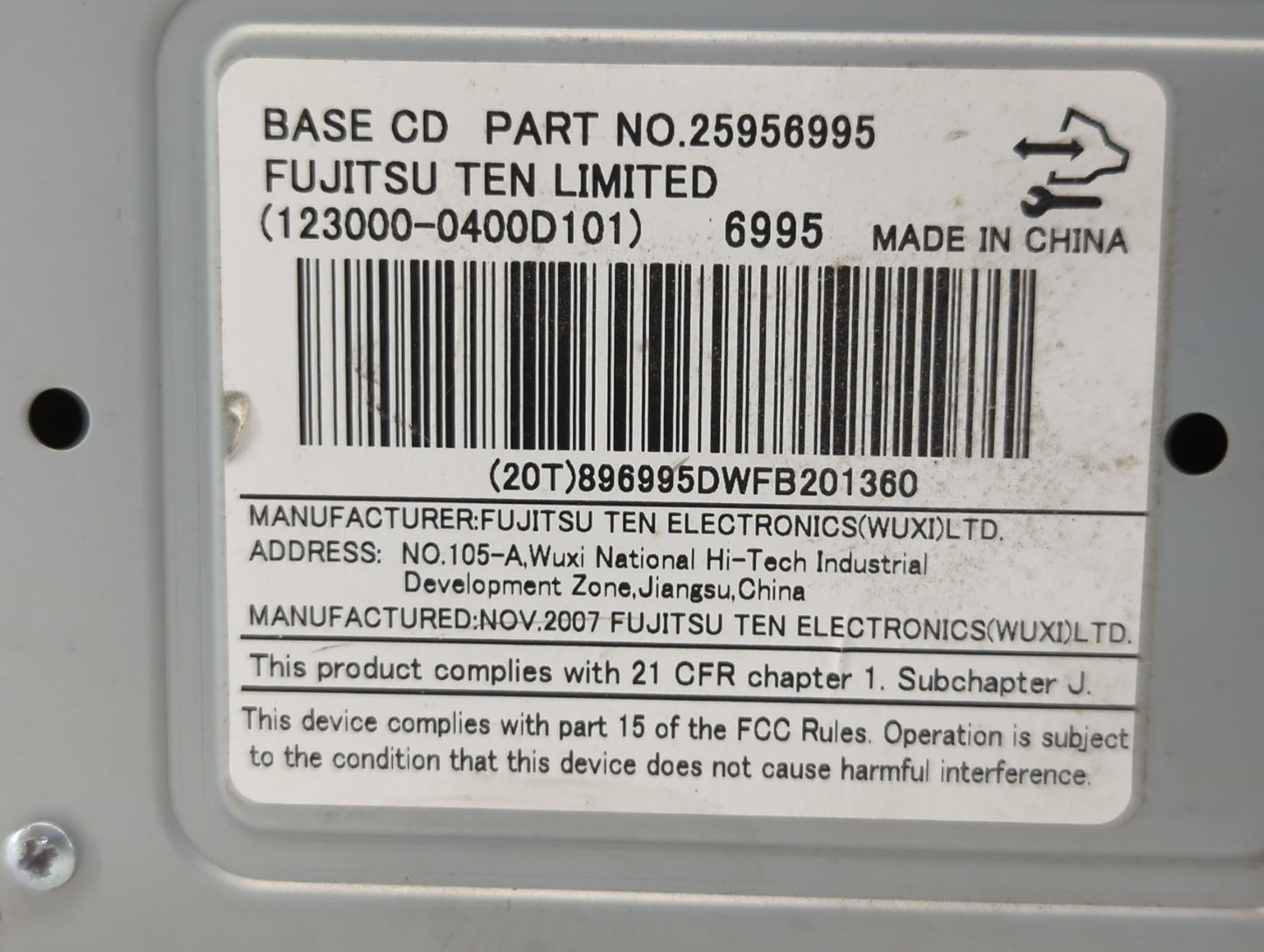 2008 Chevrolet Equinox Radio AM FM Cd Player Receiver Replacement P/N:25956995 25854783 Fits OEM Used Auto Parts - Oemusedau