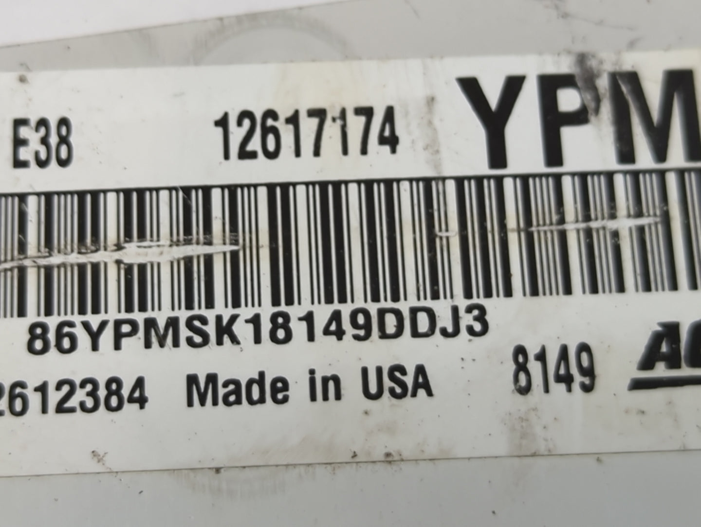 2008 Chevrolet Impala PCM Engine Control Computer ECU ECM PCU OEM P/N:12617174 12612384, 86YPMSK18149DDJ3 Fits Fits 2009 201