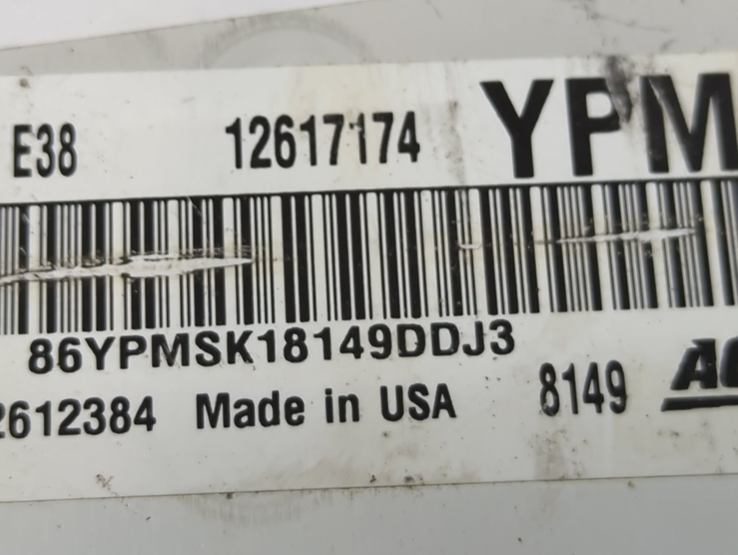 2008 Chevrolet Impala PCM Engine Control Computer ECU ECM PCU OEM P/N:12617174 12612384, 86YPMSK18149DDJ3 Fits Fits 2009 201