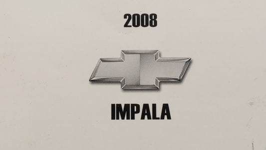 2008 Chevrolet Impala Owners Manual Book Guide P/N:15863019 OEM Used Auto Parts