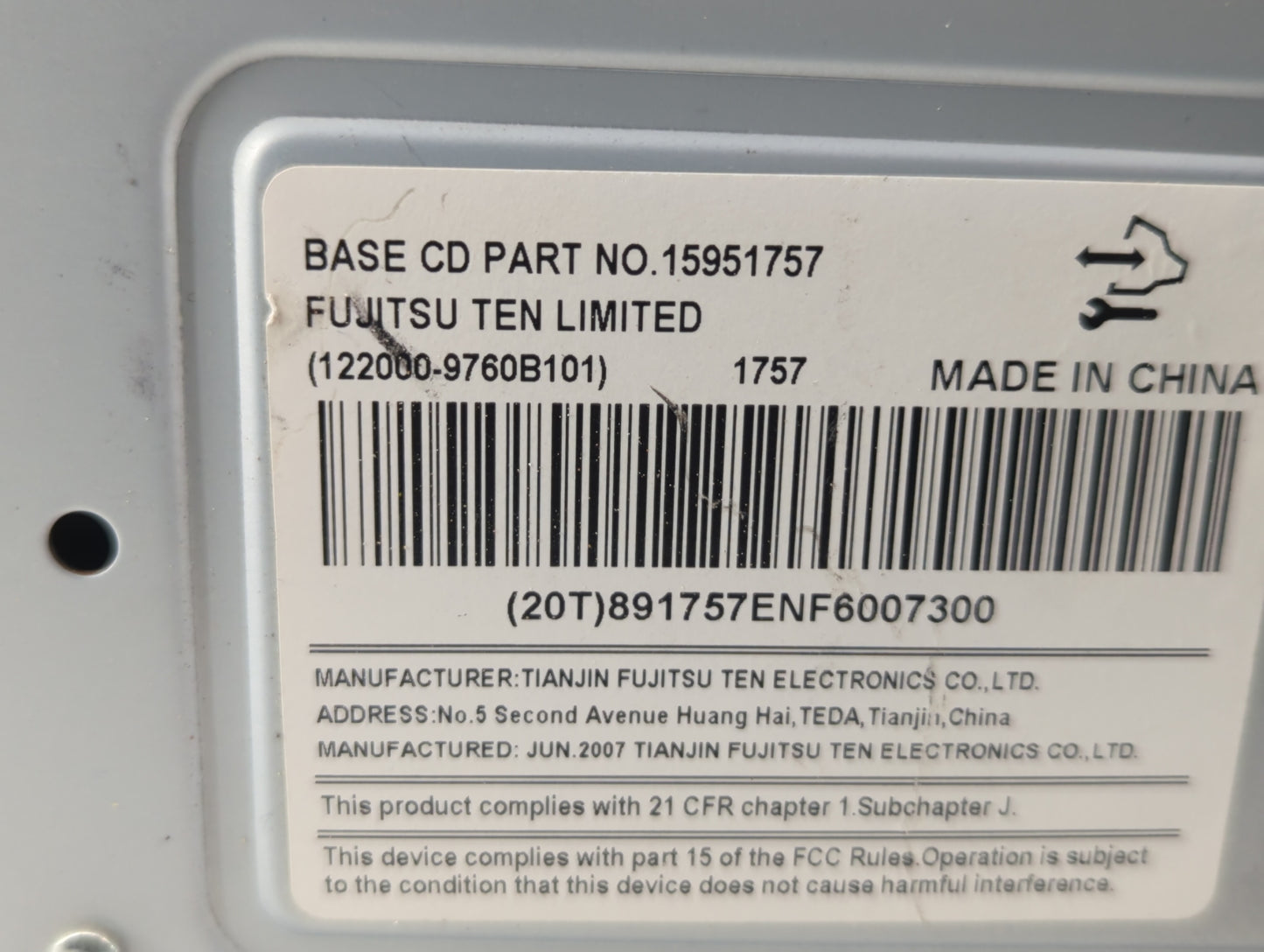 2006-2008 Chevrolet Impala Radio AM FM Cd Player Receiver Replacement P/N:15951757, 15798973 Fits Fits 2006 2007 2008 OEM Us
