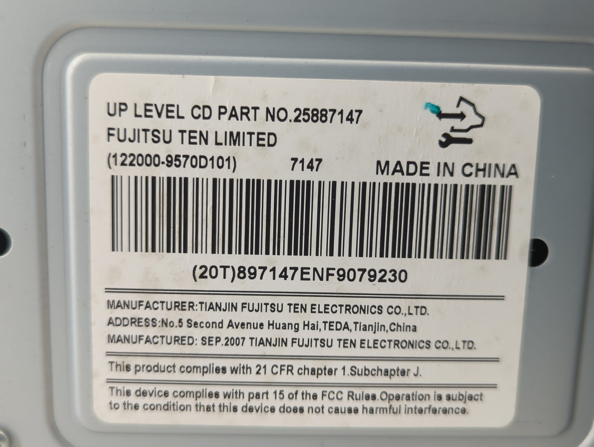 2006-2008 Chevrolet Impala Am Fm Cd Player Radio Receiver 582046 - Oemusedautoparts1.com