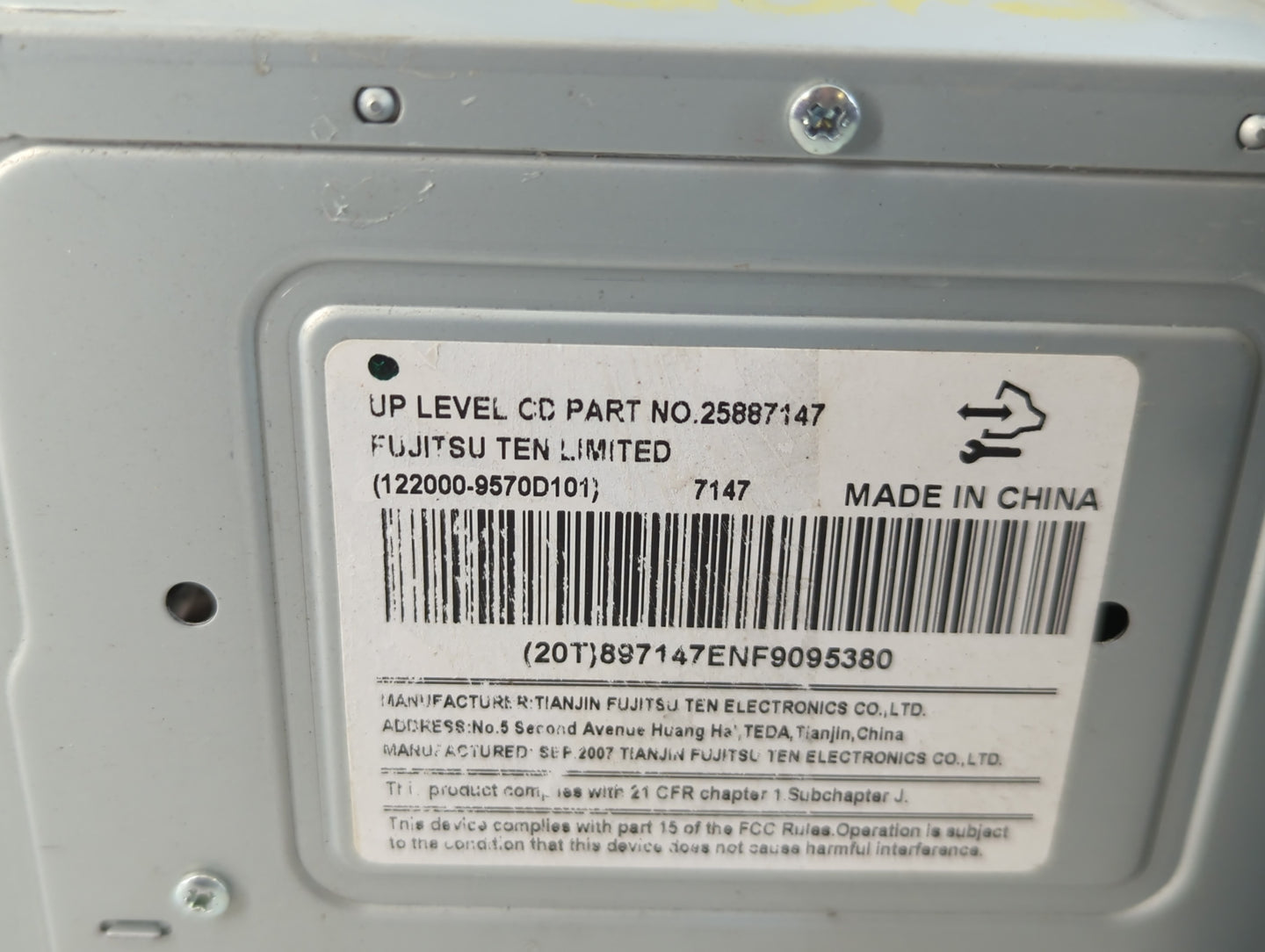 2006-2008 Chevrolet Impala Radio AM FM Cd Player Receiver Replacement P/N:25887147 Fits Fits 2006 2007 2008 OEM Used Auto Pa