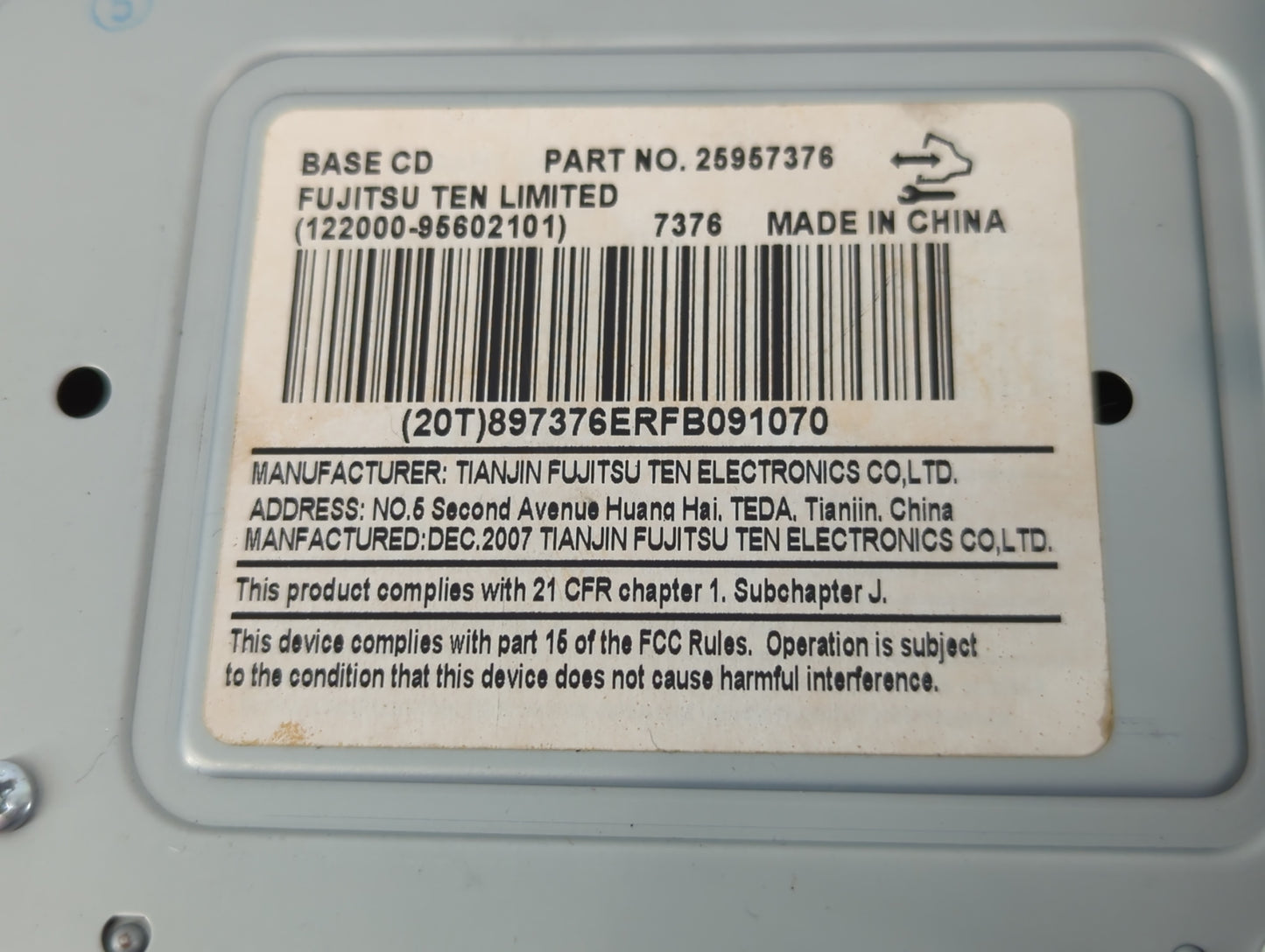 2006-2008 Chevrolet Impala Radio AM FM Cd Player Receiver Replacement P/N:25957376 Fits Fits 2006 2007 2008 OEM Used Auto Pa