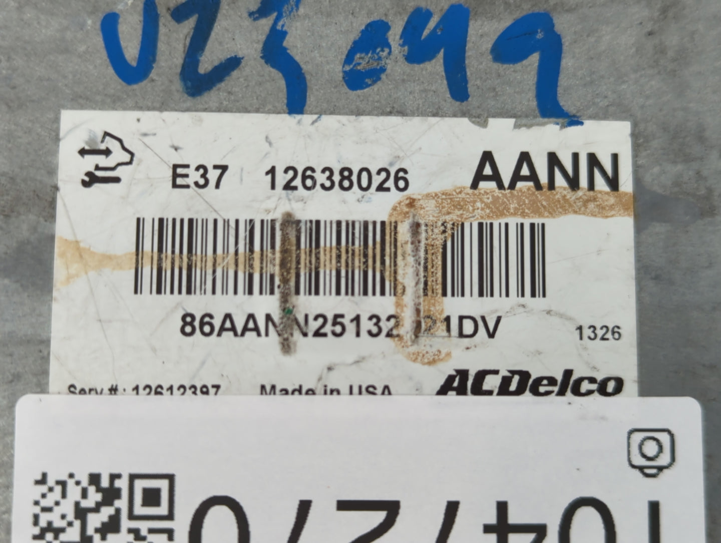 2007-2012 Chevrolet Malibu PCM Engine Control Computer ECU ECM PCU OEM P/N:12638026 Fits Fits 2007 2008 2009 2010 2011 2012 