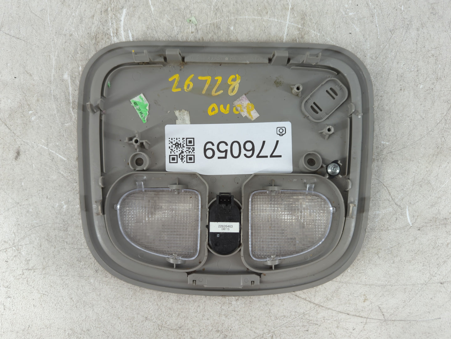 2008 Chevrolet Malibu Overhead Roof Console - Oemusedautoparts1.com