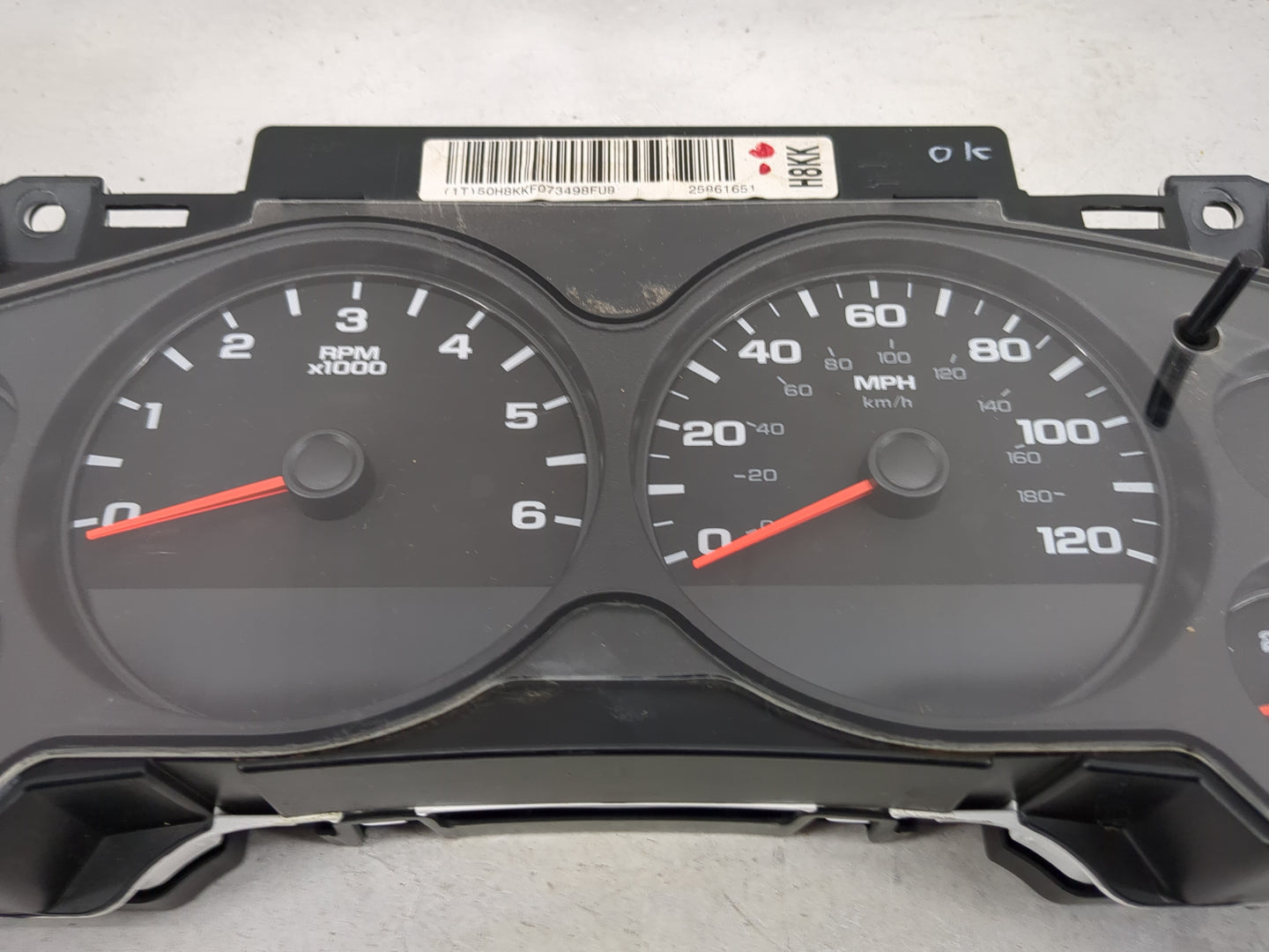 2008-2013 Chevrolet Silverado 1500 Instrument Cluster Speedometer Gauges P/N:25961651 6031531 Miles: Fits OEM Used Auto Part