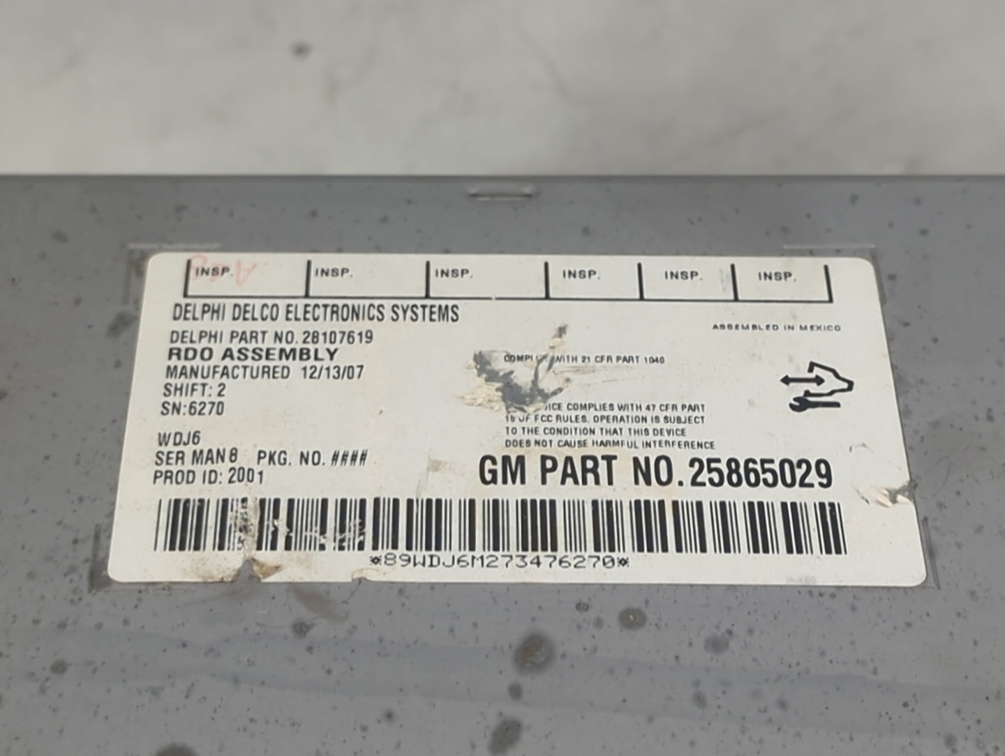 2007-2013 Chevrolet Silverado 1500 Radio AM FM Cd Player Receiver Replacement P/N:28107619 25865029 Fits OEM Used Auto Parts