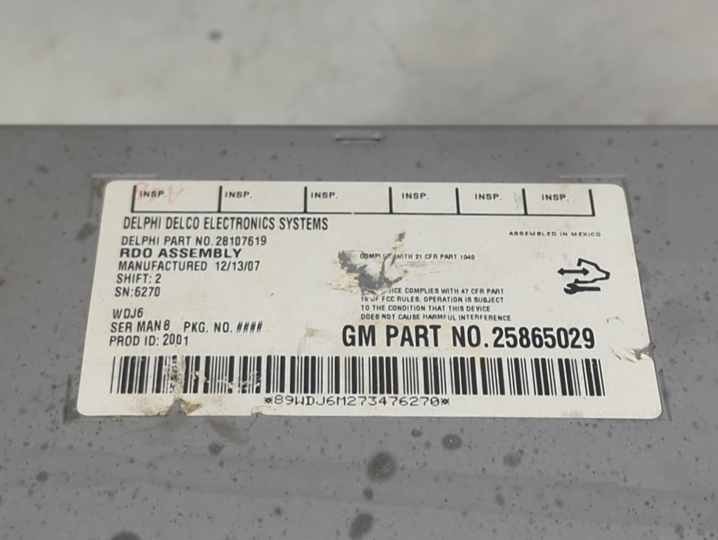 2007-2013 Chevrolet Silverado 1500 Radio AM FM Cd Player Receiver Replacement P/N:28107619 25865029 Fits OEM Used Auto Parts