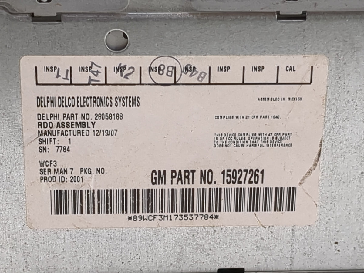 2005-2009 Chevrolet Trailblazer Radio AM FM Cd Player Receiver Replacement P/N:28058188 15927261 Fits OEM Used Auto Parts - 