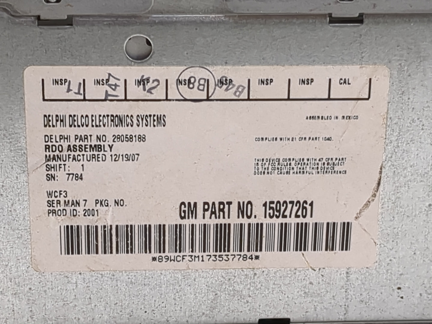 2005-2009 Chevrolet Trailblazer Radio Cd Changer 28058188|15927261 - Oemusedautoparts1.com