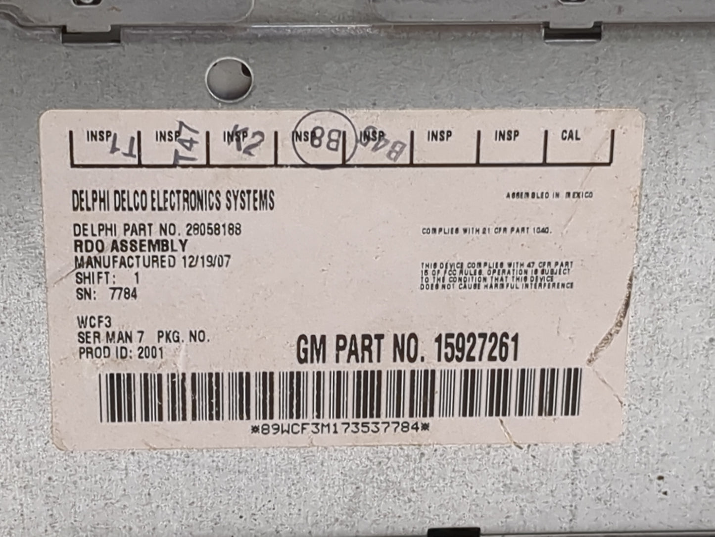 2005-2009 Chevrolet Trailblazer Radio Cd Changer 28058188|15927261 - Oemusedautoparts1.com