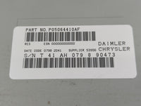 2008-2009 Chrysler 300 Radio AM FM Cd Player Receiver Replacement P/N:P05064410AF Fits Fits 2008 2009 OEM Used Auto Parts - 