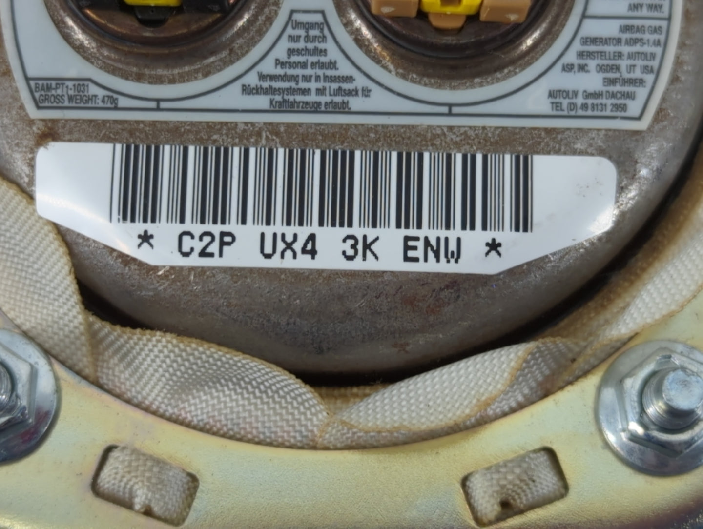 2008 Chrysler Pacifica Air Bag Driver Left Steering Wheel Mounted P/N:C2P UX4 3K ENW Fits OEM Used Auto Parts - Oemusedautop