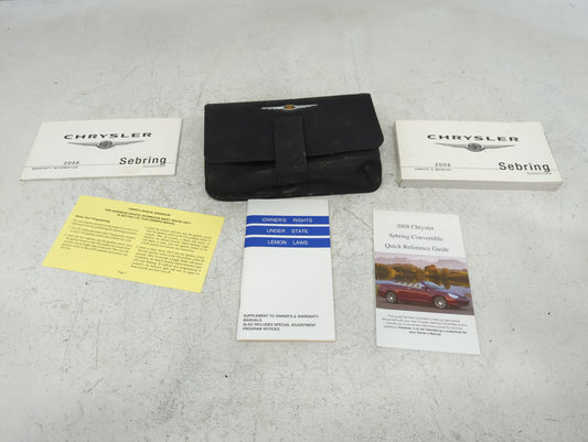 2008 Chrysler Sebring Owners Manual Book Guide P/N:81-026-0836 OEM Used Auto Parts - Oemusedautoparts1.com