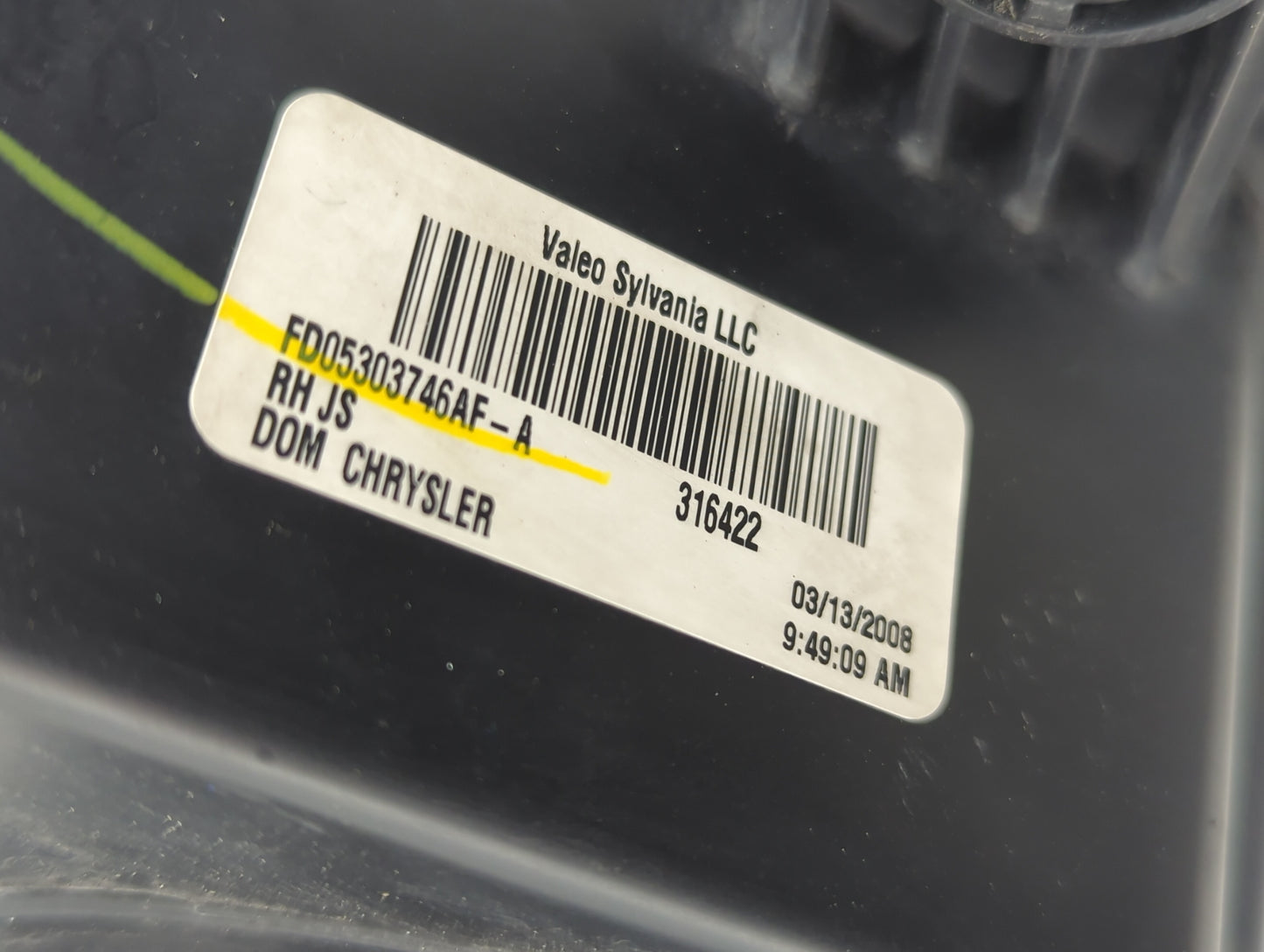 2007-2010 Chrysler Sebring Passenger Right Oem Head Light Headlight Lamp - Oemusedautoparts1.com