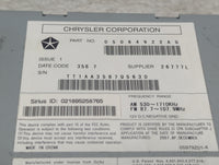 2007-2010 Chrysler Sebring Radio AM FM Cd Player Receiver Replacement P/N:05064922AG Fits Fits 2007 2008 2009 2010 OEM Used 