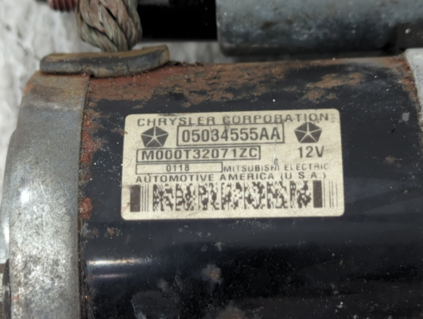 2007-2010 Chrysler Sebring Car Starter Motor Solenoid OEM P/N:05034555AA Fits OEM Used Auto Parts - Oemusedautoparts1.com