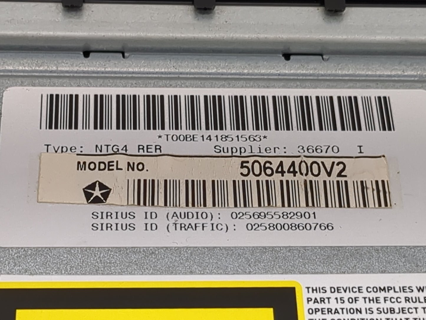 2008 Chrysler Town and Country Radio AM FM Cd Player Receiver Replacement P/N:5064400V2 T00BE141851563 Fits Fits 2009 OEM Us