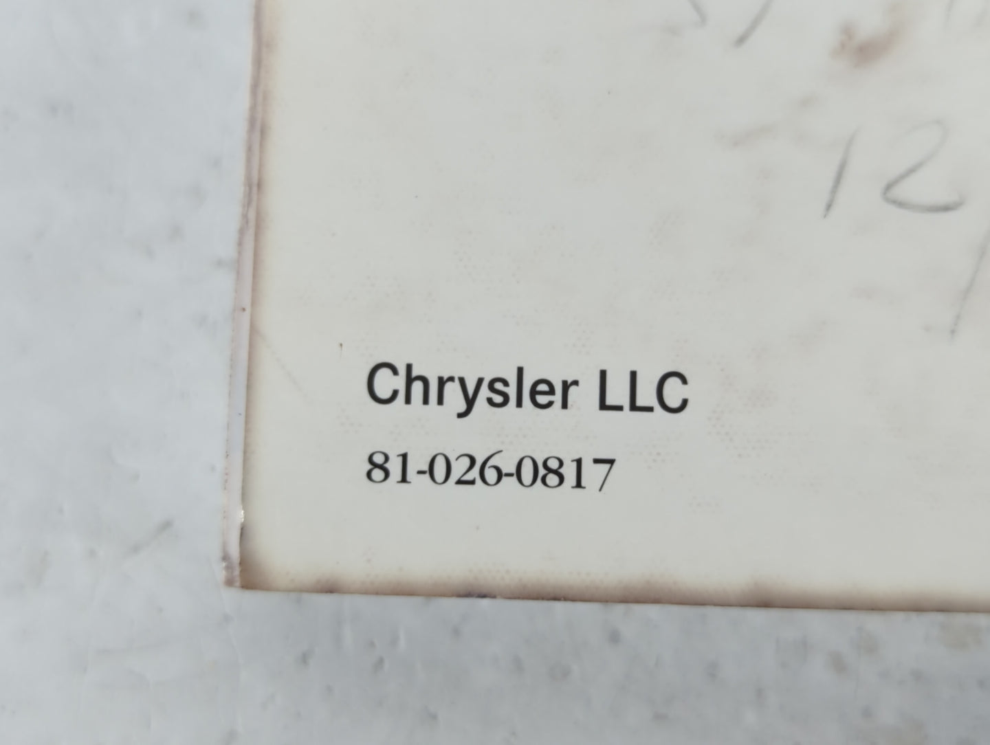 2008 Chrysler Town & Country Owners Manual Book Guide P/N:81-026-0817 OEM Used Auto Parts - Oemusedautoparts1.com