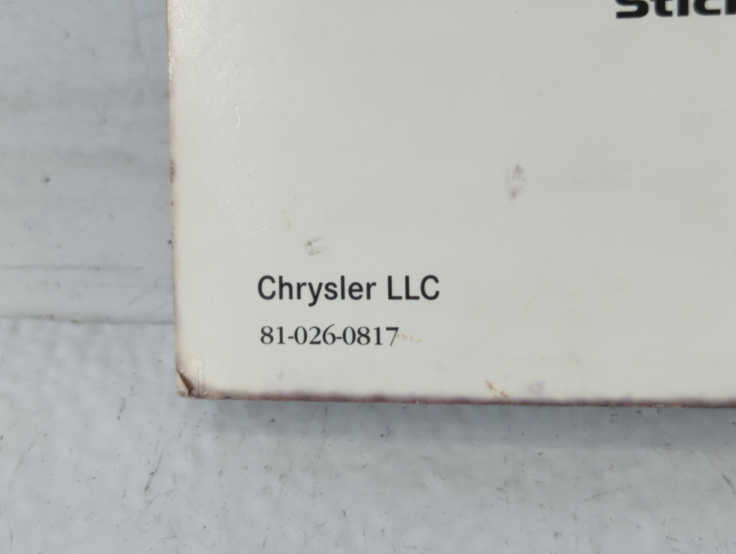 2008 Chrysler Town & Country Owners Manual Book Guide P/N:81-026-0817 OEM Used Auto Parts - Oemusedautoparts1.com