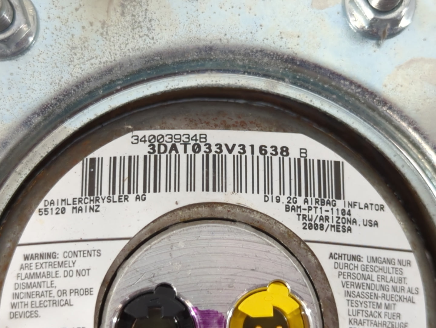 2013-2016 Chrysler Town & Country Air Bag Driver Left Steering Wheel Mounted Fits Fits 2013 2014 2015 2016 2017 2018 2019 20