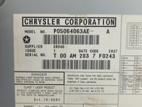 2008-2009 Chrysler Town & Country Radio AM FM Cd Player Receiver Replacement P/N:P05064063AE Fits Fits 2008 2009 2010 OEM Us
