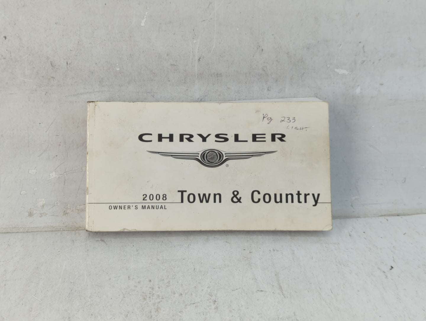 2008 Chrysler Town & Country Owners Manual Book Guide OEM Used Auto Parts - Oemusedautoparts1.com