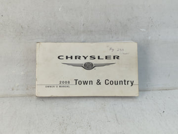 2008 Chrysler Town & Country Owners Manual Book Guide OEM Used Auto Parts - Oemusedautoparts1.com