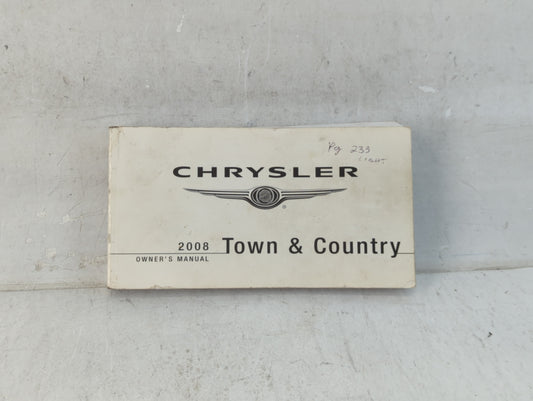 2008 Chrysler Town & Country Owners Manual Book Guide OEM Used Auto Parts - Oemusedautoparts1.com