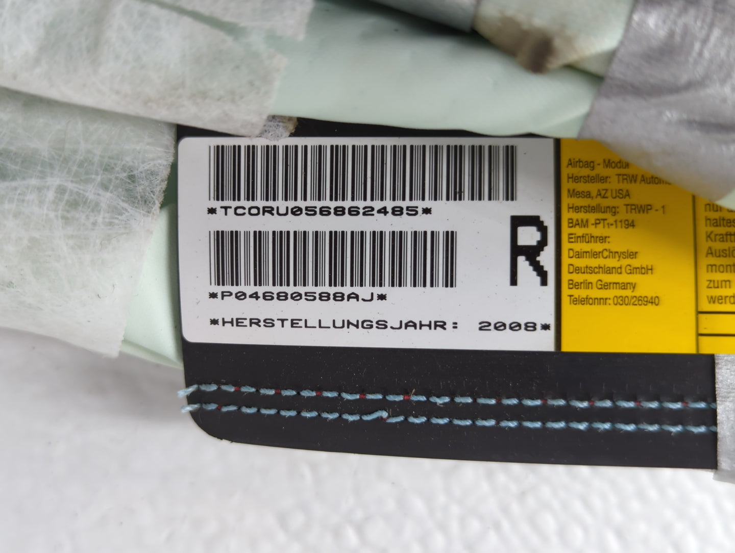 2008-2009 Chrysler Town & Country Passenger Curtain Air Bag Oem - Oemusedautoparts1.com
